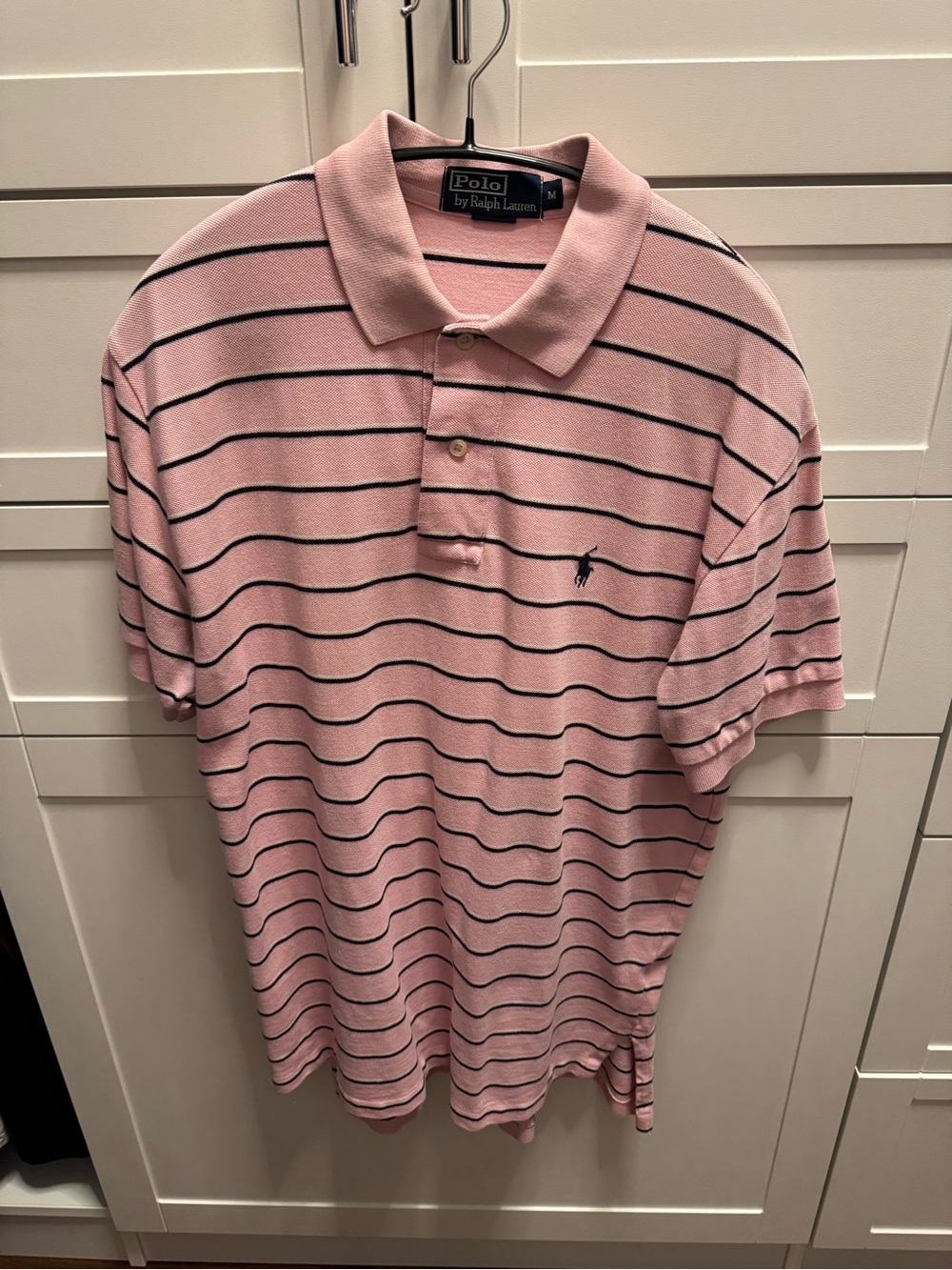 Polo Ralph Lauren Pink Golf Polo with Navy Stripes
